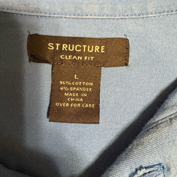 Vintage Structure Men's Blue Long Sleeve Shirt - Picture 3 of 3